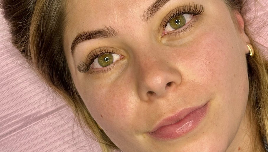 Close-up of enhanced lashes at Glow Lash Studio, Cape Town, Western Cape, ZA.