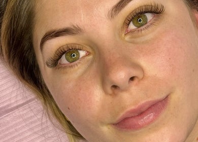 Close-up of enhanced lashes at Glow Lash Studio, Cape Town, Western Cape, ZA.