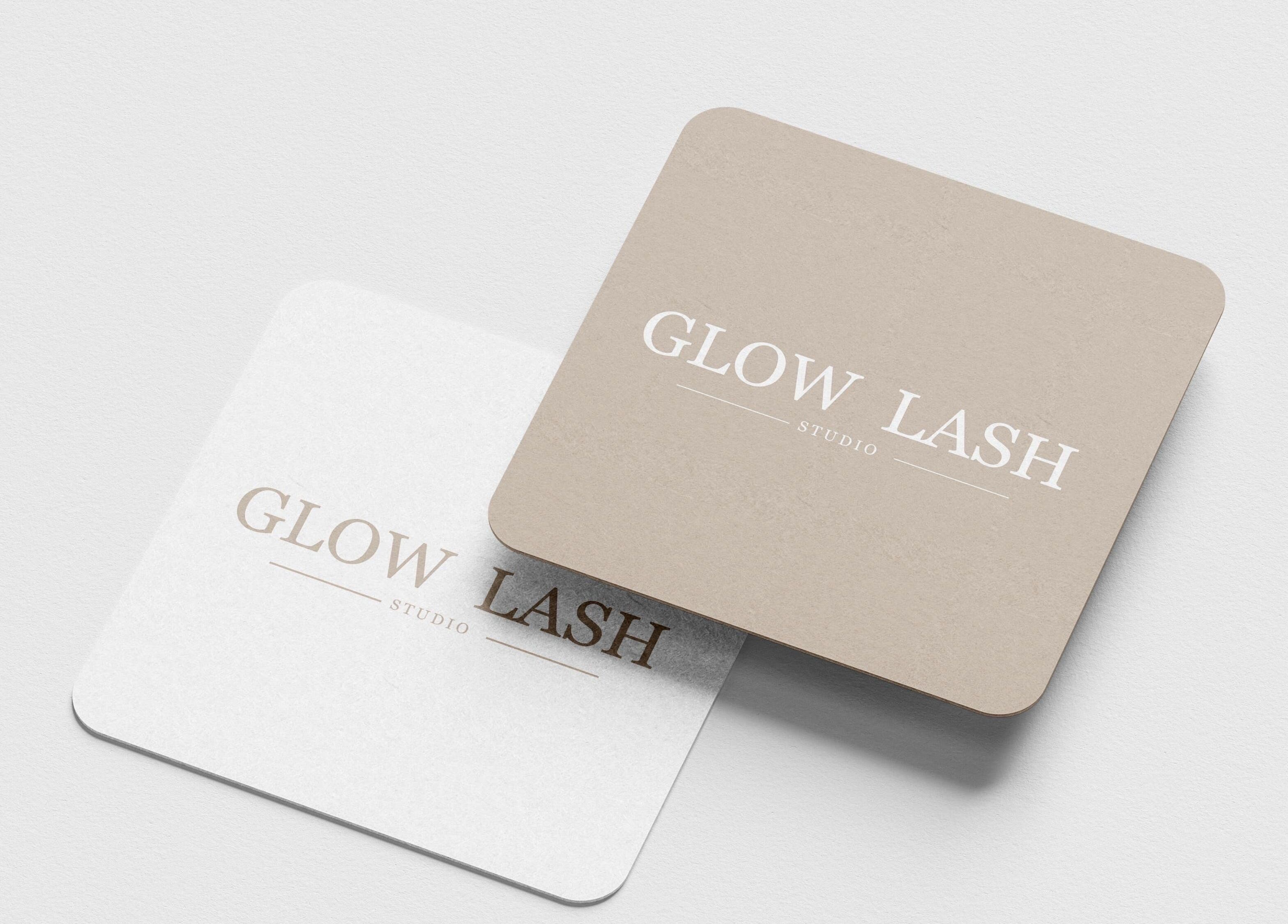 Glow Lash Studio branding materials in Cape Town, Western Cape, ZA, showcasing elegant professionalism.