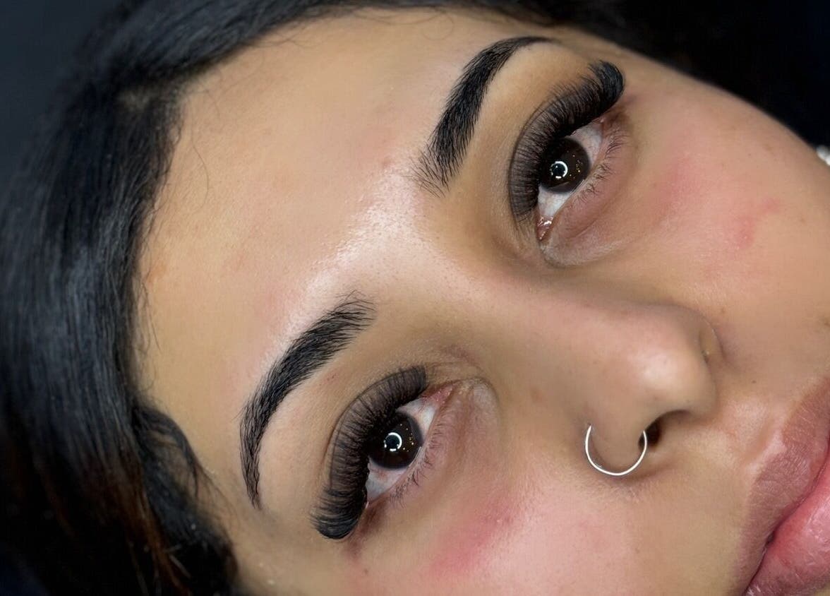 Close-up of expertly applied lashes at Glow Lash Studio, Cape Town, Western Cape, ZA, showcasing precision work.