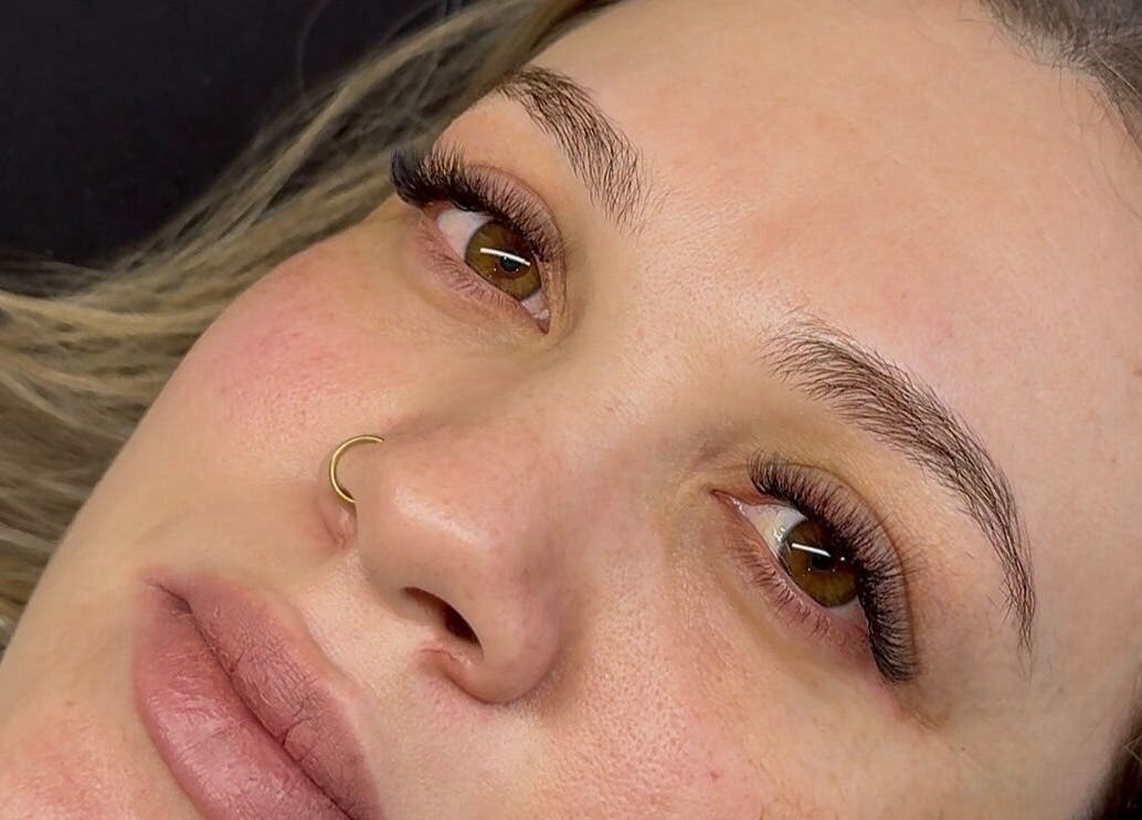 Close-up of eyelash extensions at Glow Lash Studio in Cape Town, Western Cape, ZA.