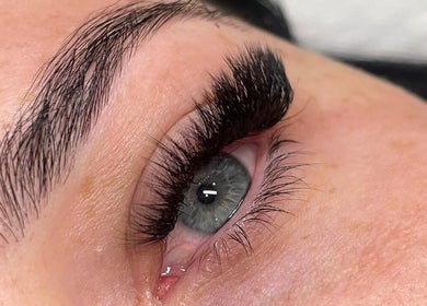 Close-up of enhanced lashes at SN Lash Artistry, Fairy Meadow, New South Wales, AU.