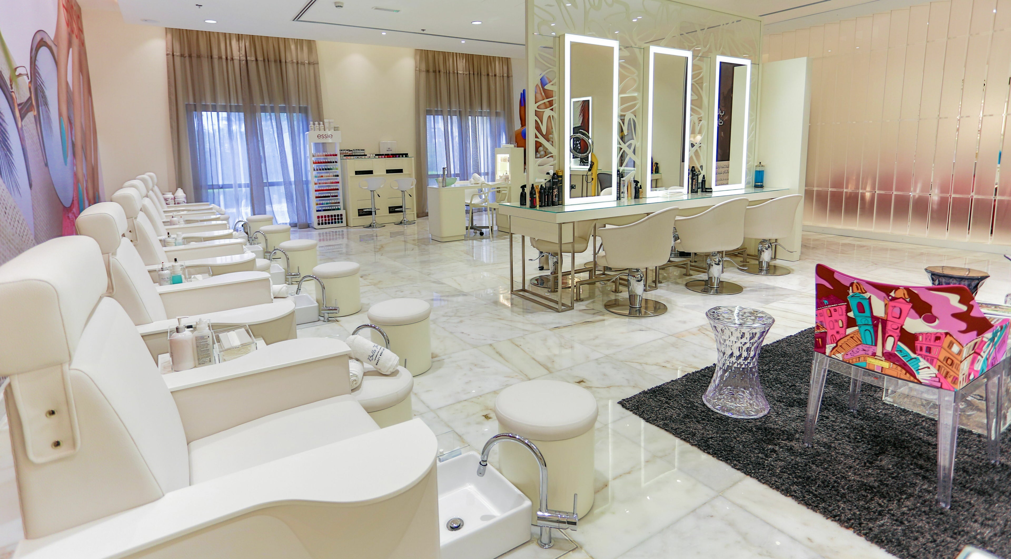 Elegant interior of Belle Femme Beauty Boutique & Spa - Arabian Ranches in Dubai, Dubai, AE, showcasing modern decor.