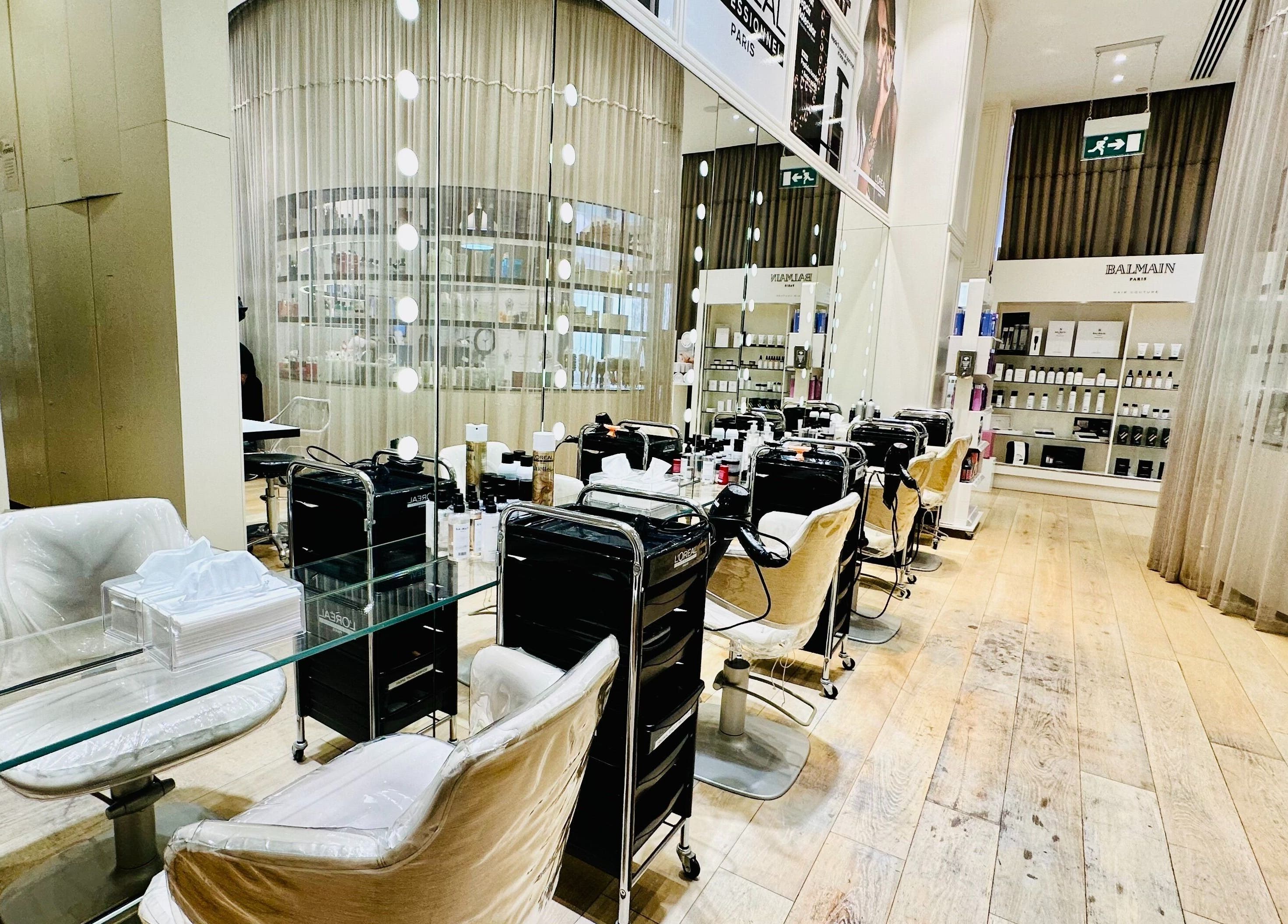 Modern interior of Belle Femme Hair & Nail Lounge - Bay Square, Dubai, Dubai, AE, showcasing luxury salon setup.