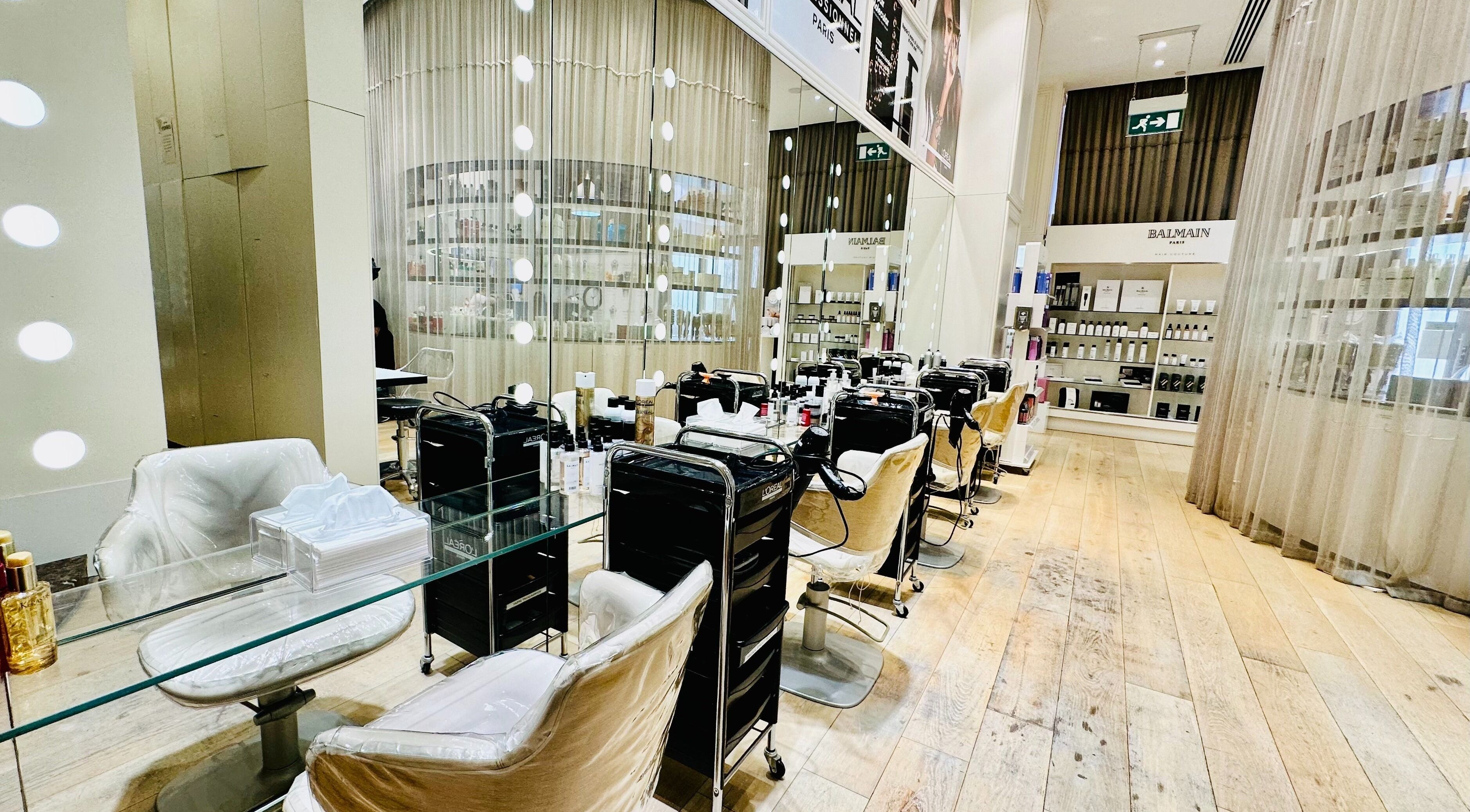 Modern interior of Belle Femme Hair & Nail Lounge - Bay Square, Dubai, Dubai, AE, showcasing luxury salon setup.