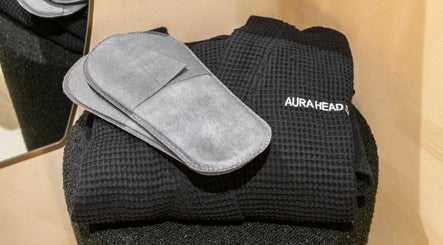 Aura Head Spa robe and eye mask in Montclair, New Jersey for a luxury wellness experience.