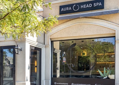 Front view of Aura Head Spa | Ridgewood located in Ridgewood, New Jersey, US featuring elegant signage.