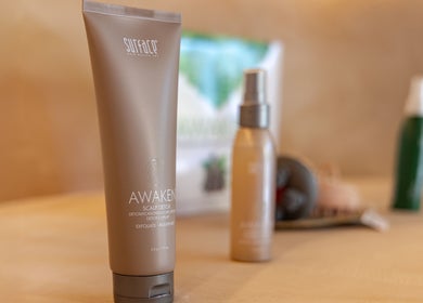 Awaken scalp detox products displayed at Aura Head Spa | Ridgewood, Ridgewood, New Jersey, US.