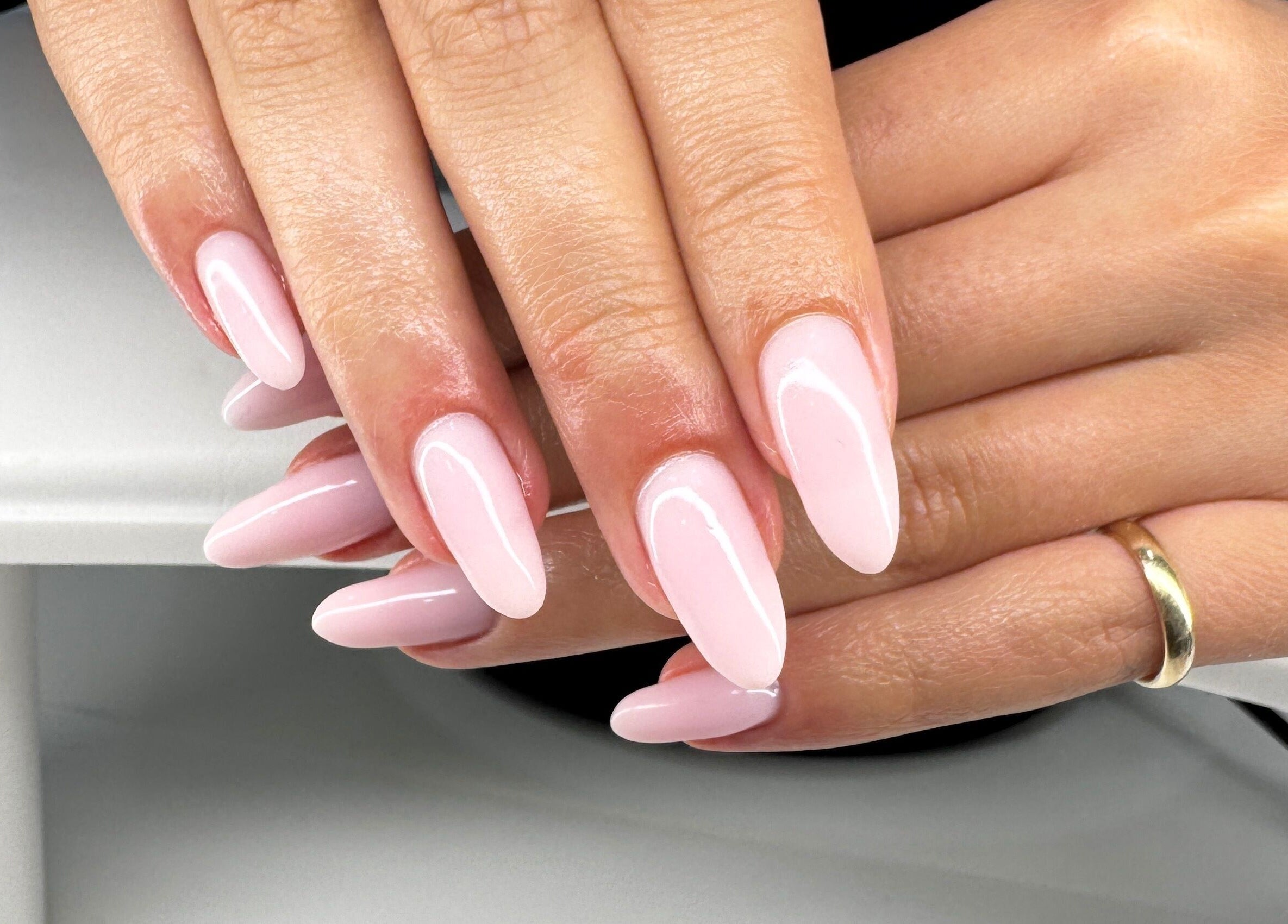 Elegant pink manicure at Gel Lane Co. in Southport, Queensland, AU, showcasing premium nail care.