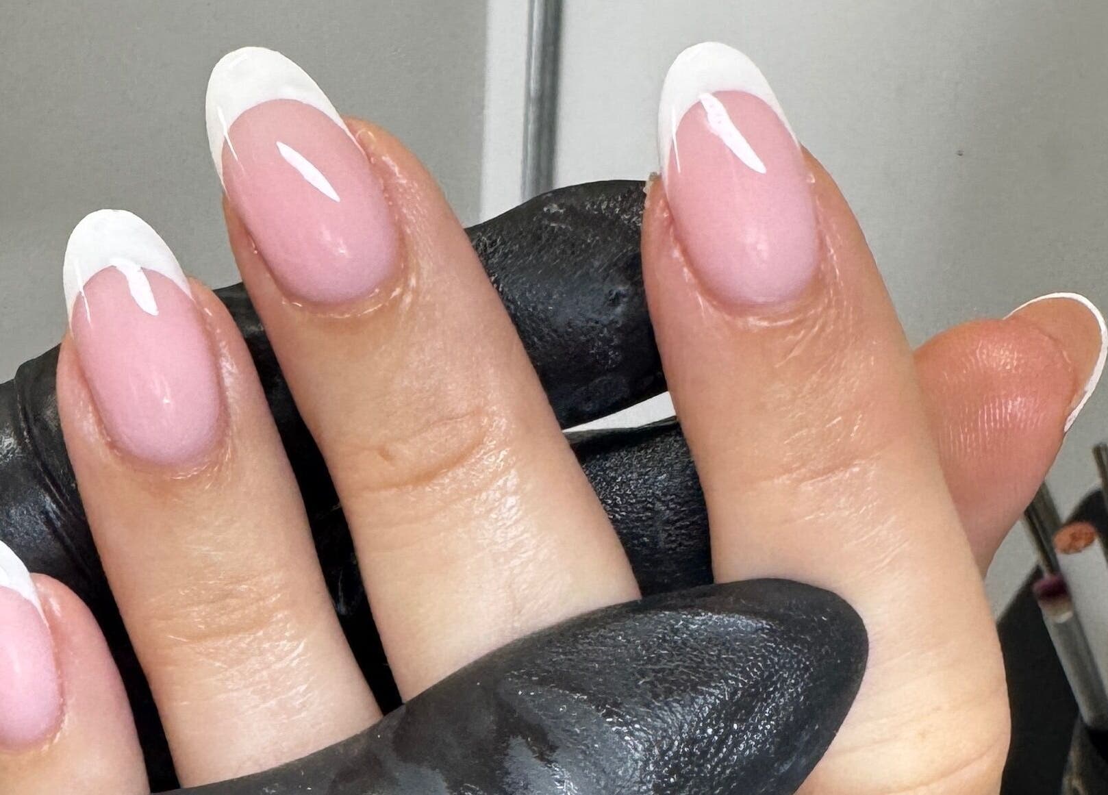 French manicure at Gel Lane Co., Southport, Queensland, AU showcasing glossy pink and white nail design.