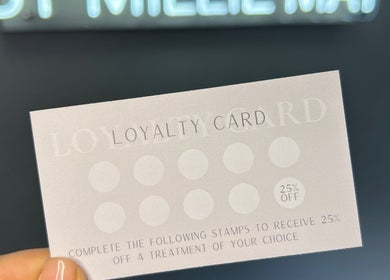 ByMillieMay loyalty card offering 25% discount on treatments in Hemel Hempstead, England, GB.