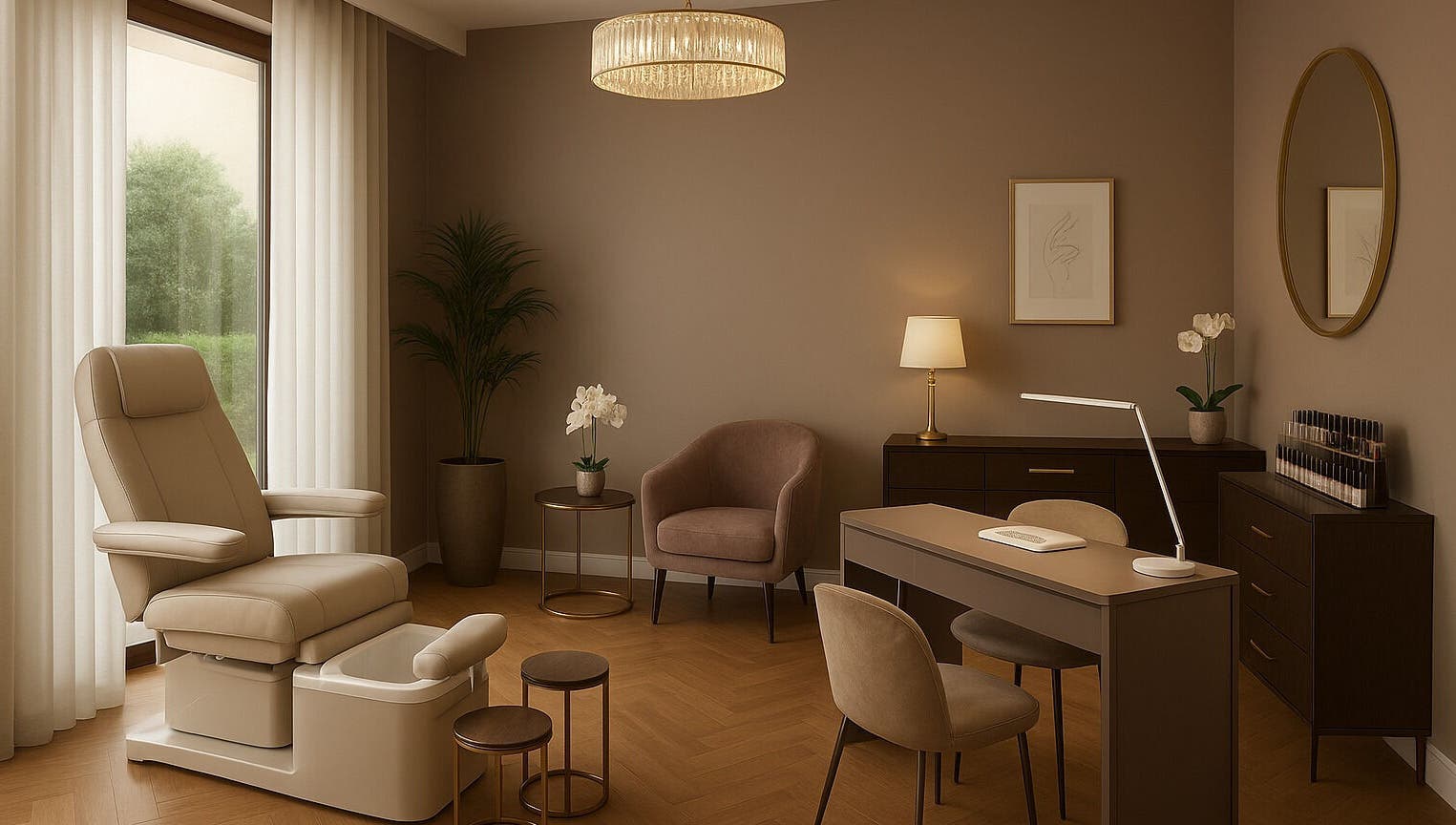 Interno elegante del Daiana Beauty Studio, Aviano, Friuli Venezia Giulia, IT, con arredamento raffinato.