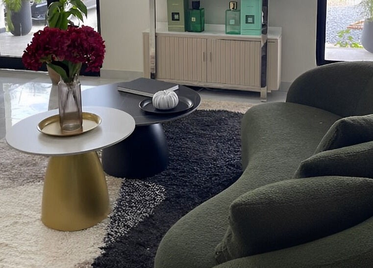 Elegant seating area at Kai Beauty Studio, Accra, Greater Accra Region, GH, with plush sofa and stylish decor.