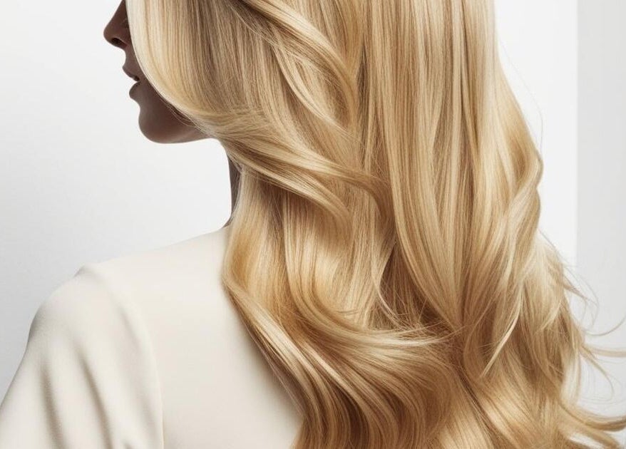 Cheveux blonds et soyeux mis en valeur chez MHG à Toulouse, Occitanie, FR pour un éclat naturel.