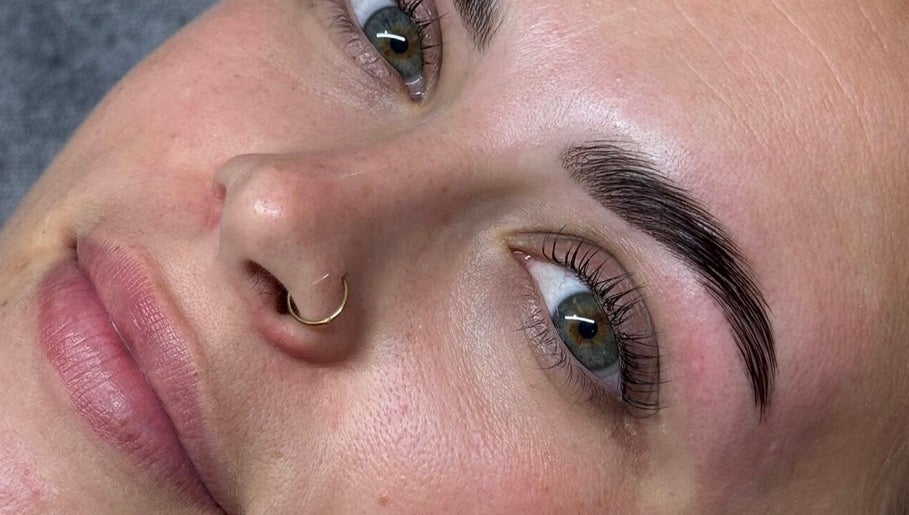 Close-up of perfectly styled eyebrows at Sophie Humphries Makeup, Sydney, New South Wales, AU.