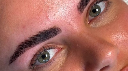 Close-up of expertly shaped brows at Sophie Humphries Makeup, Sydney, New South Wales, AU.