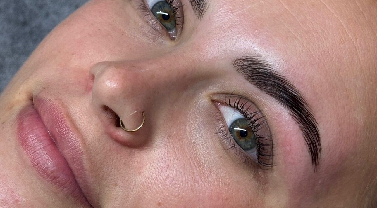 Close-up of expertly groomed eyebrows at Sophie Humphries Makeup - Rosebery, New South Wales, AU.