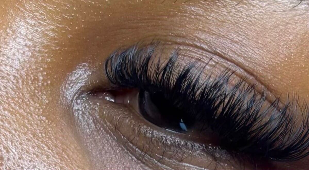 Close-up of stunning eyelash extensions at Lashed Doll, Cape Town, Western Cape, ZA.