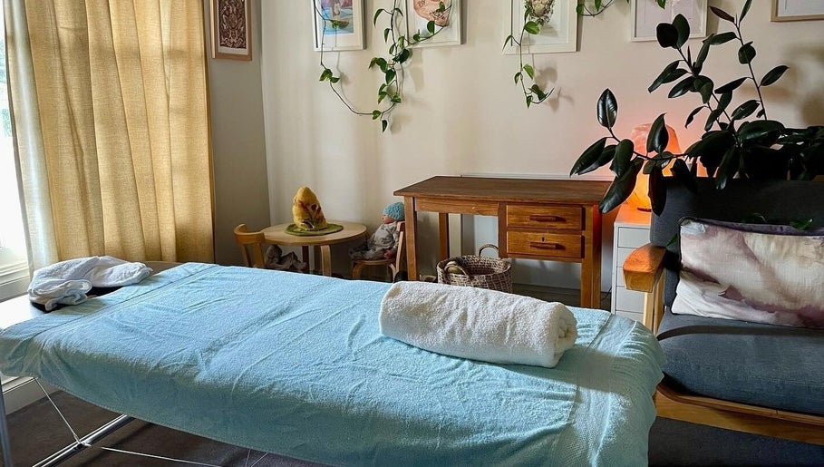 Cozy massage room at Holistic Massage and Facial for Women, Healesville, Victoria, AU with a tranquil ambiance.