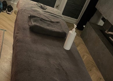 Massage bed setup at Relax and Renew - Mobile Massage Service, Bolton, England, GB.