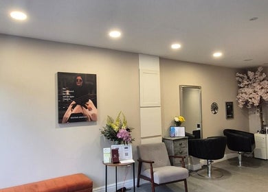 Modern salon interior at Nikolett Vegh - The Skin Therapist at eNVybeauty, Pinner, England, GB.