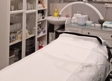 Cozy treatment room at Nikolett Vegh - The Skin Therapist at eNVybeauty, Pinner, England, GB.