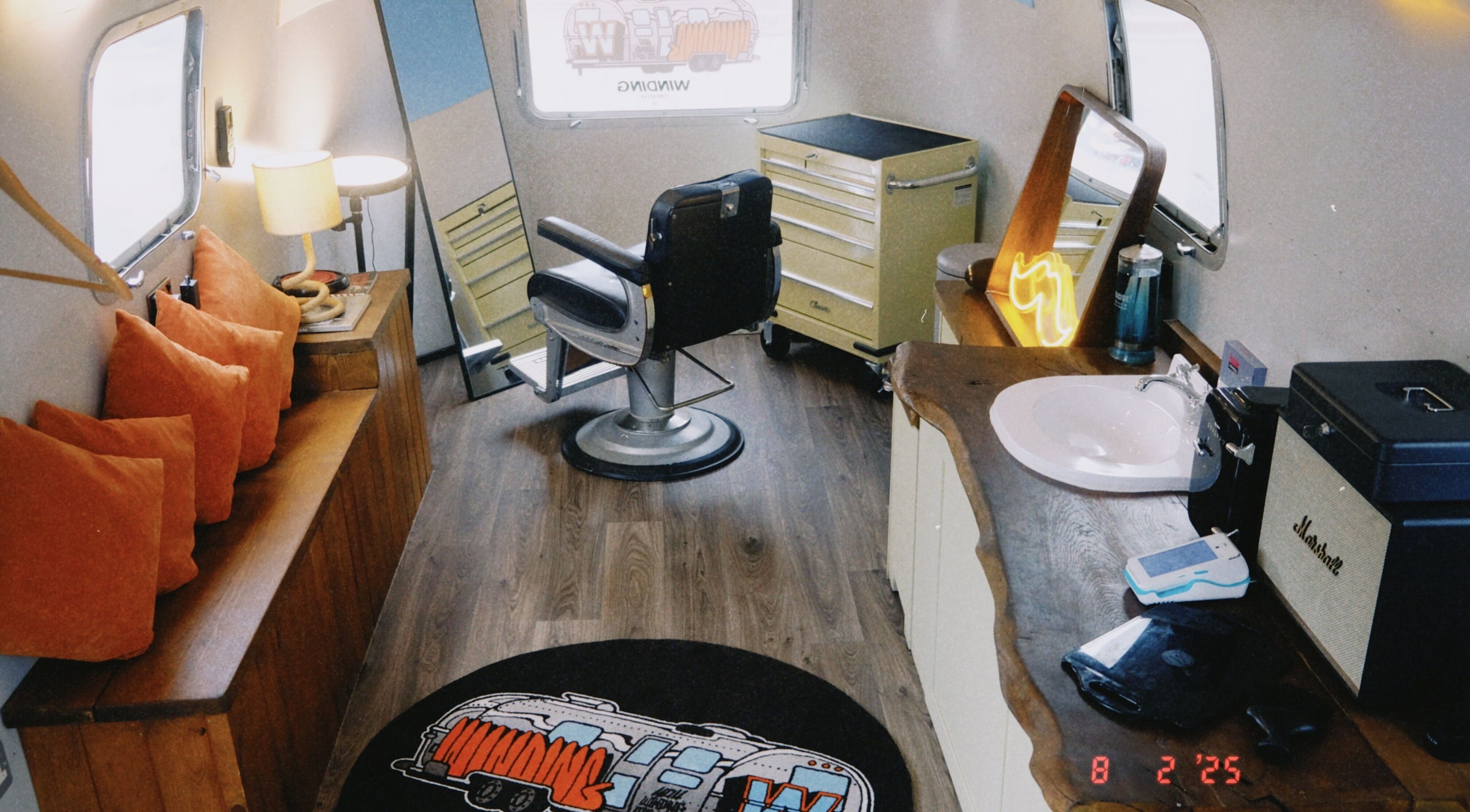 Chic salon interior with a retro vibe at Winding Creative, Canterbury, England, GB.