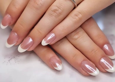Elegant French manicure at Jennie's Gels & Beauty, Pencoed, Wales. Perfectly polished nails for a touch of class.