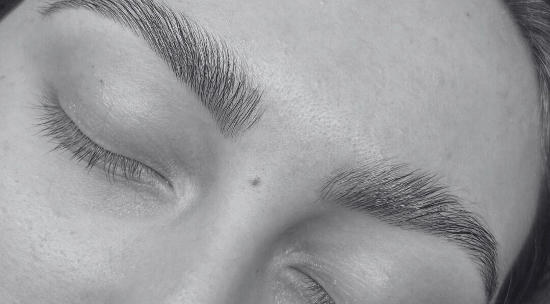 Close-up of perfectly shaped brows at 11.11 Beauty studio @ Steel Serenity Fakenham, Fakenham, England, GB.