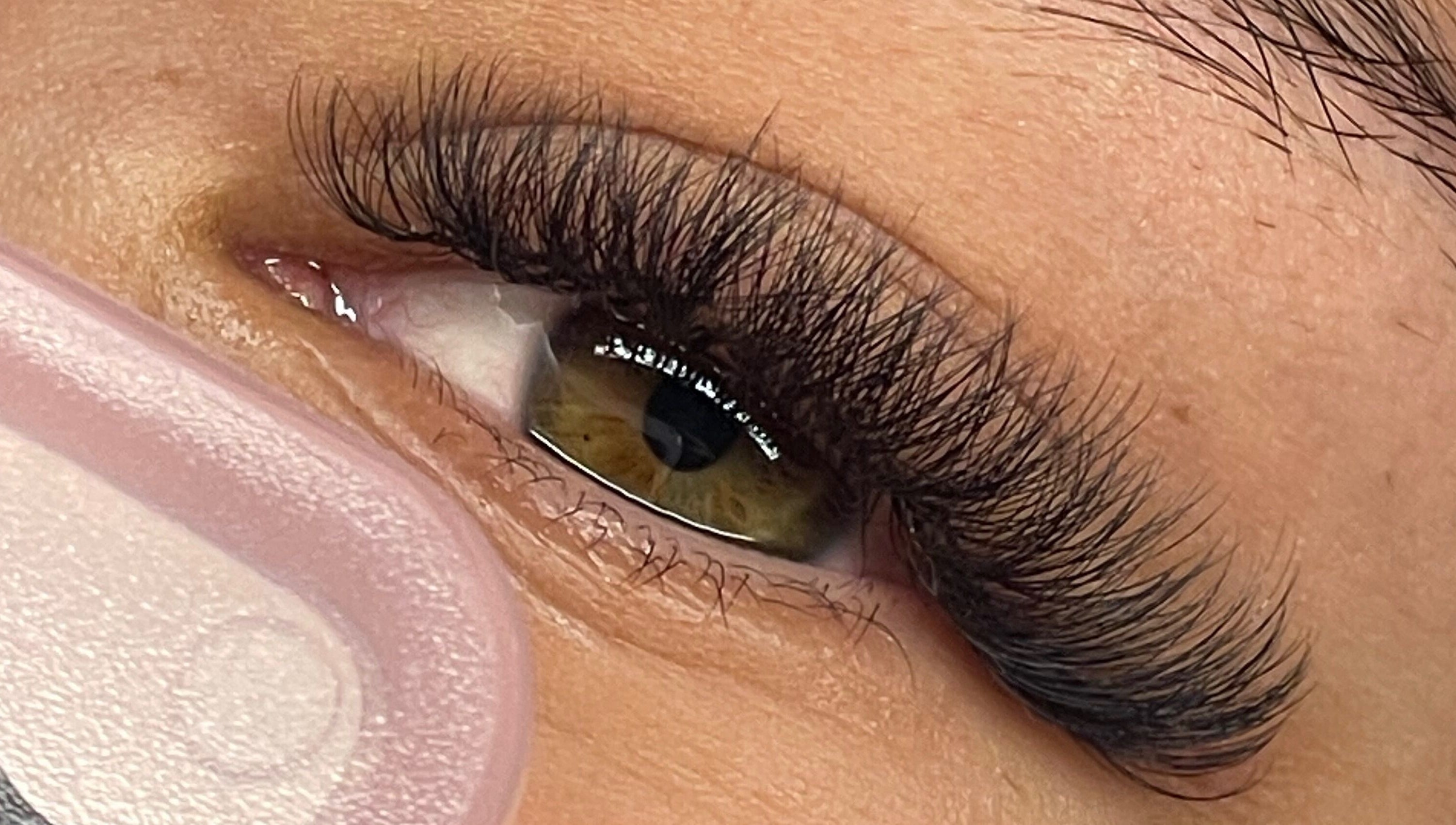 Close-up of lush eyelash extensions at Clo Glo Studio, Cape Town, Western Cape, ZA.