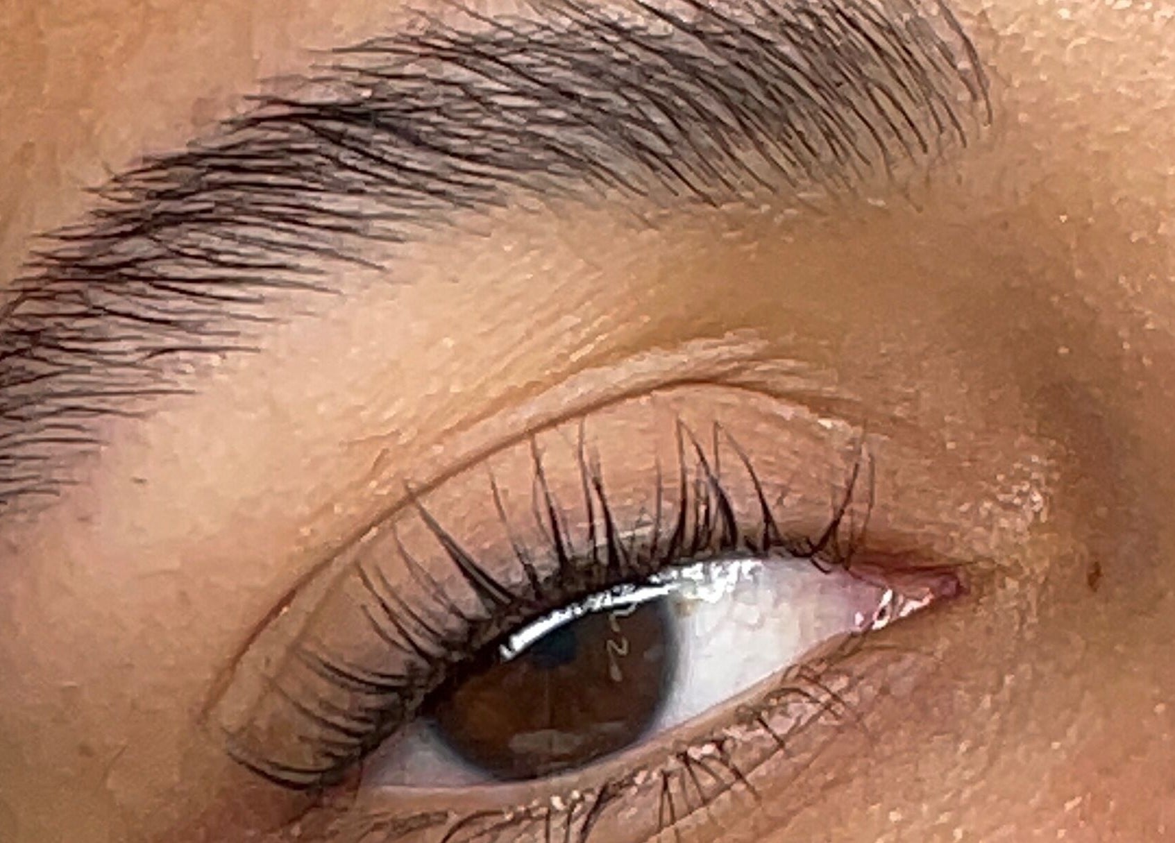 Close-up of an eye with neat eyebrows at Clo Glo Studio, Cape Town, Western Cape, ZA.