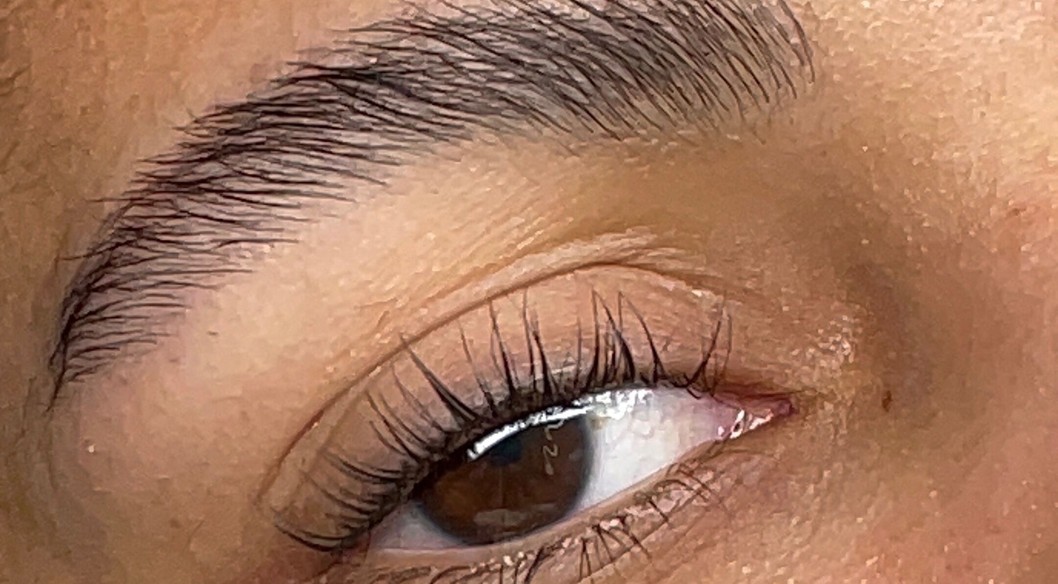 Close-up of an eye with neat eyebrows at Clo Glo Studio, Cape Town, Western Cape, ZA.