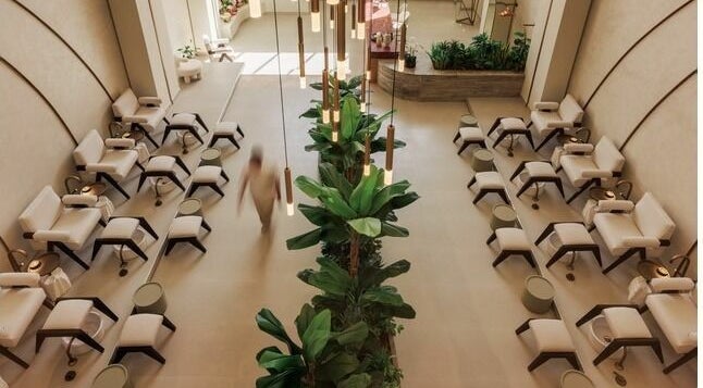 Elegant seating and greenery in Wthn Spa, Riyadh, Riyadh Province, SA, offering a tranquil ambiance.