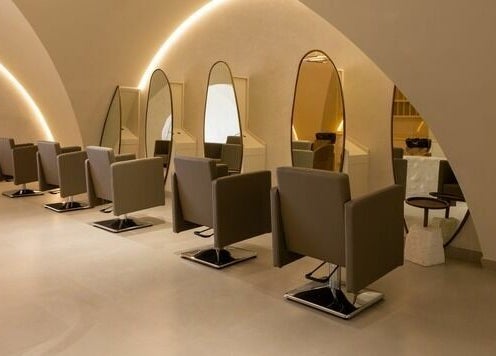 Elegant salon chairs and mirrors at Wthn Spa in Riyadh, Riyadh Province, SA.