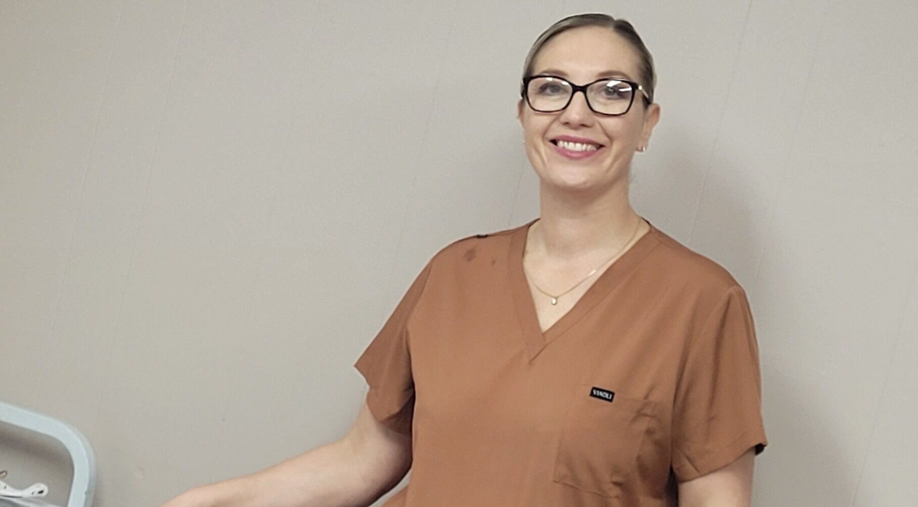 Staff member at Christines Nails and Beauty, York, England, GB, warmly welcomes customers.