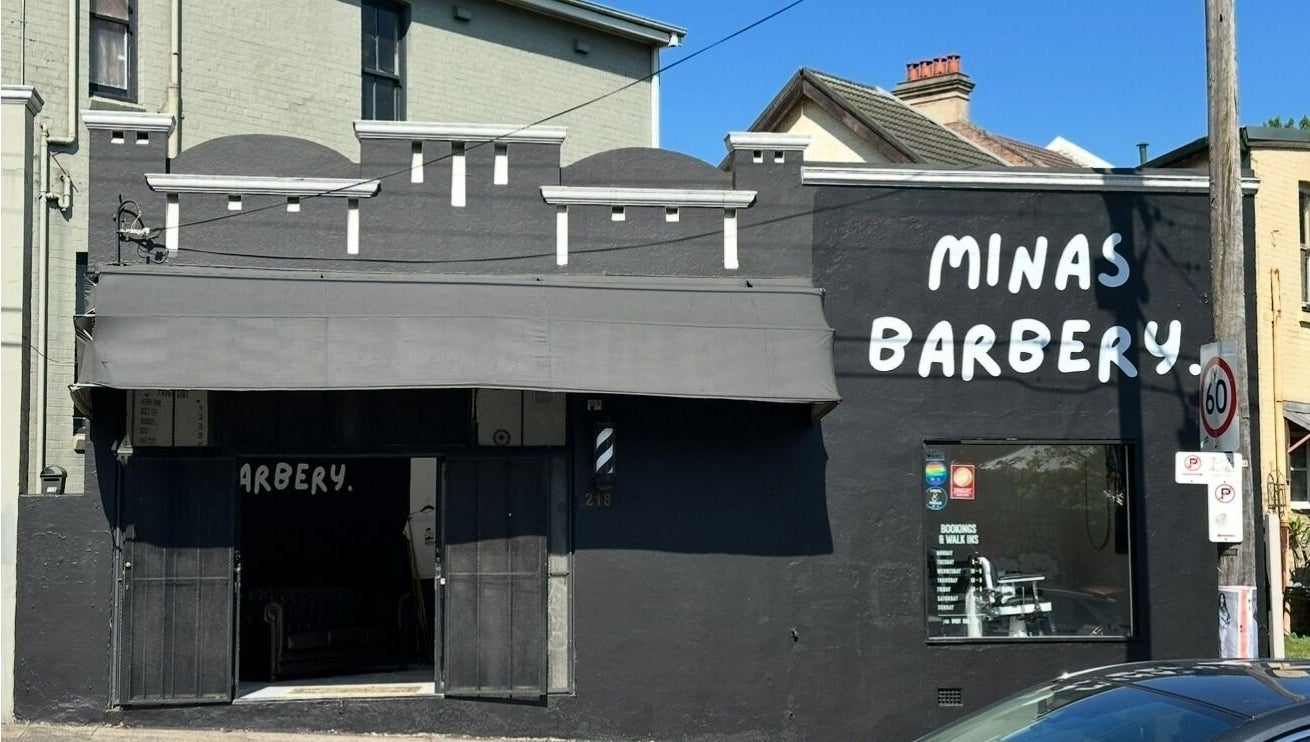 Front view of Minas Barbery in Enmore, New South Wales, AU showcasing stylish exterior.