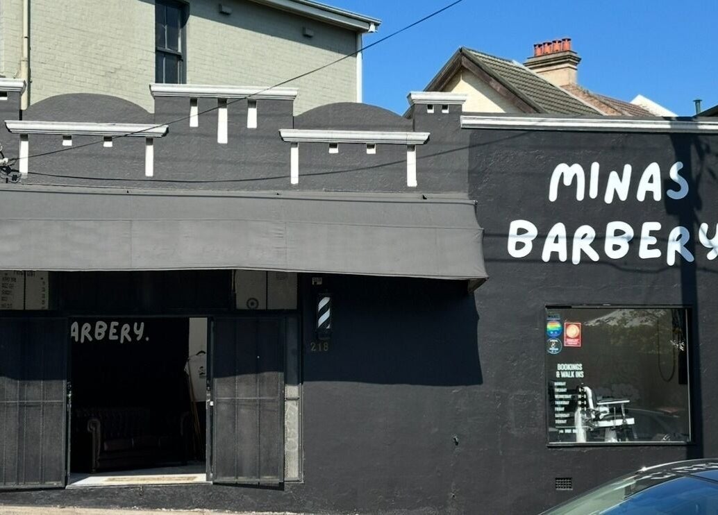 Front view of Minas Barbery in Enmore, New South Wales, AU showcasing stylish exterior.