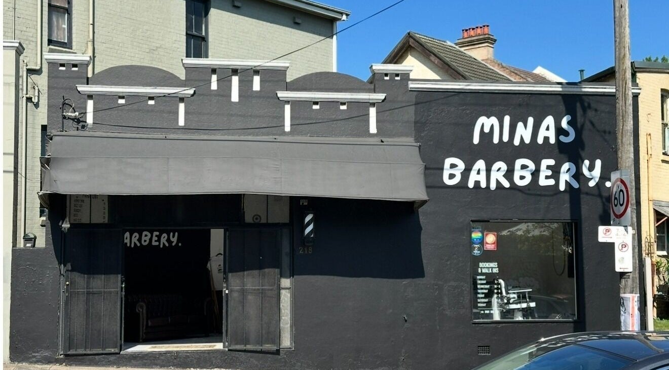 Front view of Minas Barbery in Enmore, New South Wales, AU showcasing stylish exterior.