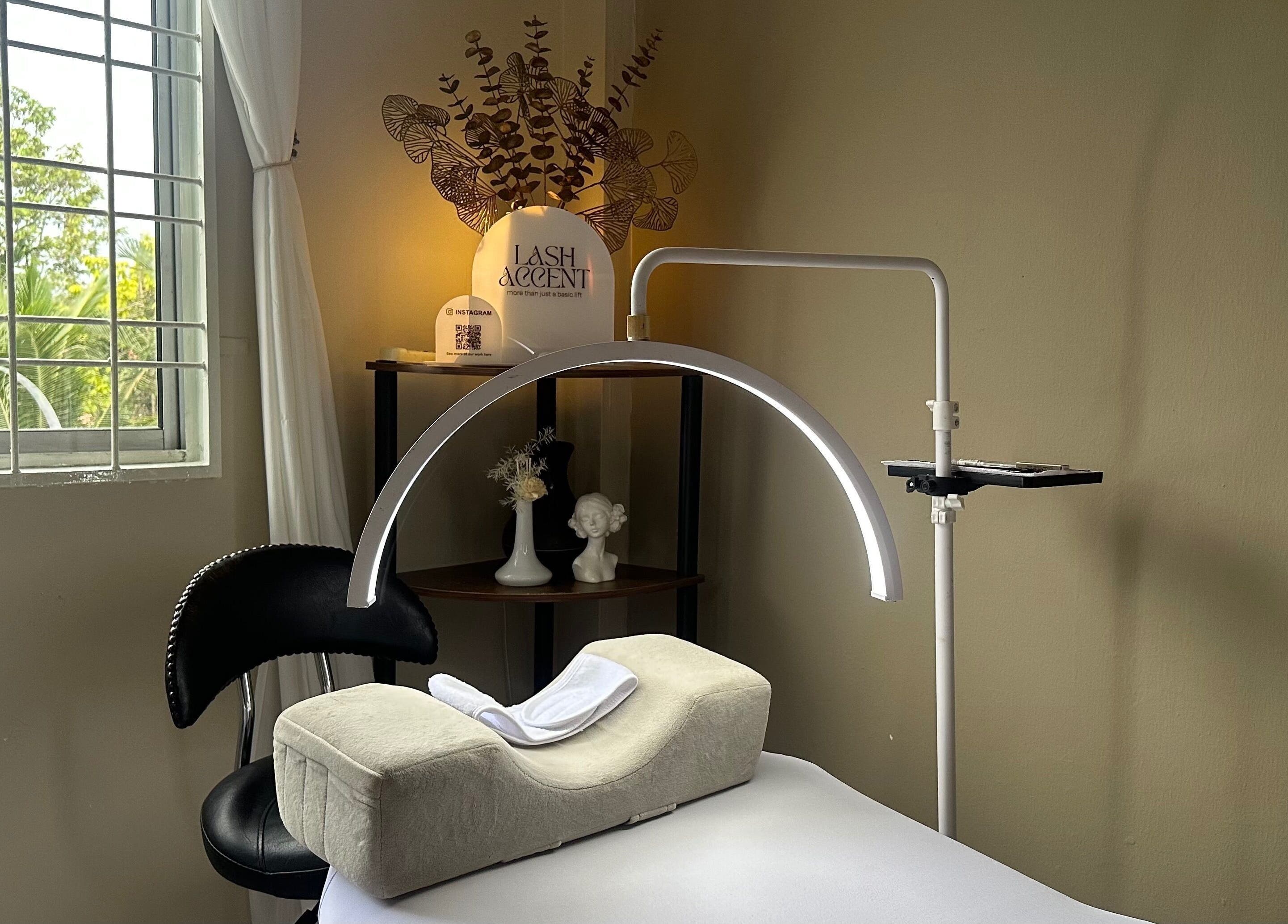 Cozy lash extension setup in Lash Accent with natural light in Kota Kinabalu, Sabah, MY.