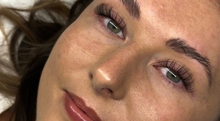 Close-up of expertly applied eyelash extensions at Bronzed Beauty, Bangor, Northern Ireland, GB.