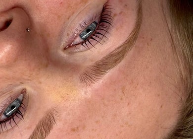 Close-up of styled lashes at Bronzed Beauty, Bangor, Northern Ireland, GB, showcasing precision and style.