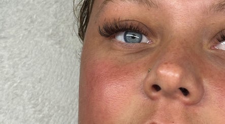 Close-up of elegant eyelash extensions at Bronzed Beauty, Bangor, Northern Ireland, GB.