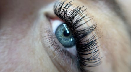 Close-up of eye with long lashes at Refined by Rhianna, Bangor, Northern Ireland, GB.