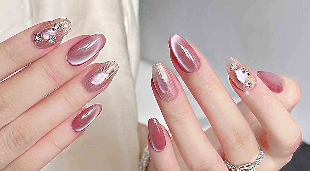 Gorgeous gloss pink nails at Secret Butterfly Nails and Beauty, Sydney, New South Wales, AU.
