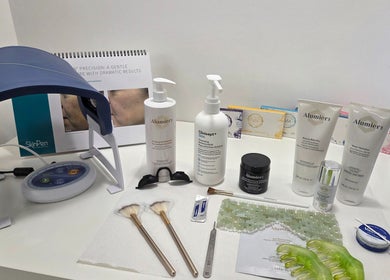 Beauty products and equipment at DermaDivine Skin Rejuvenation, Tamworth, England, GB.