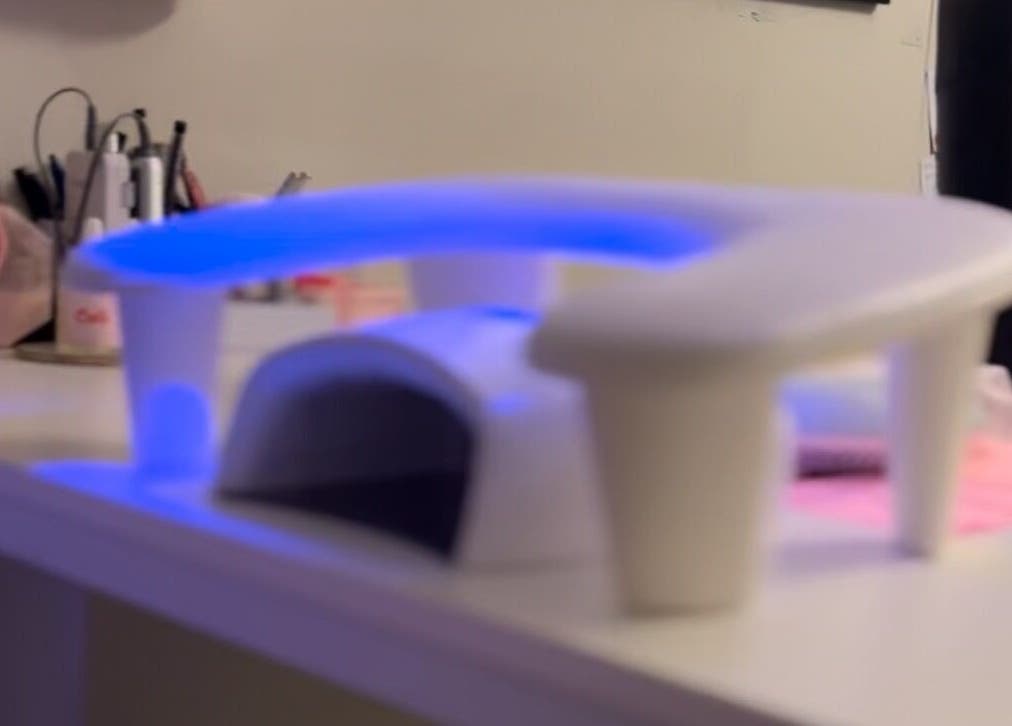 UV nail lamp at Milkshake Nails & Tan, Waitara, Taranaki, NZ. Modern equipment for premium nail care treatments.