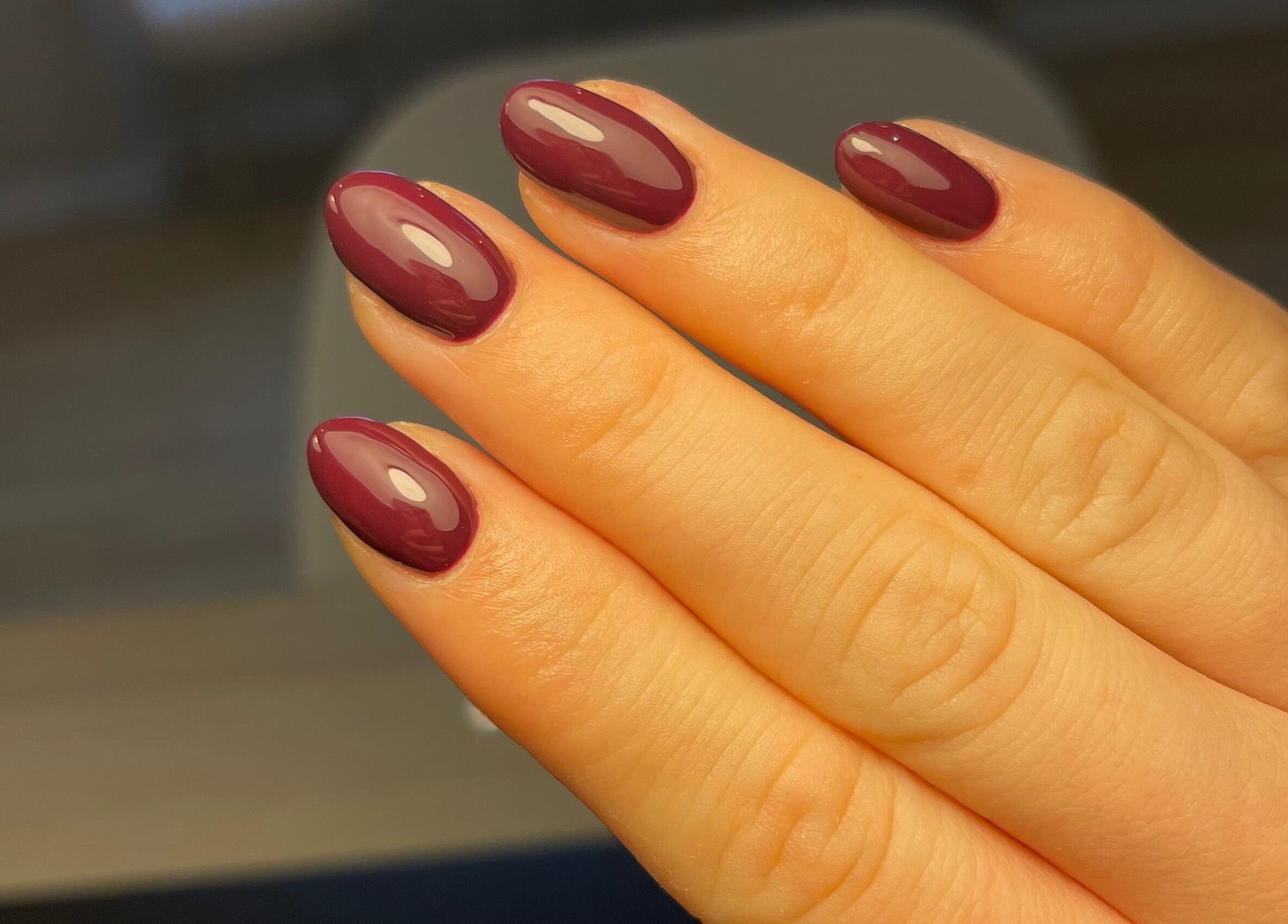 Elegant plum manicure at Ella Elyse Beauty - Wilmslow, enhancing hands in Wilmslow, England, GB.