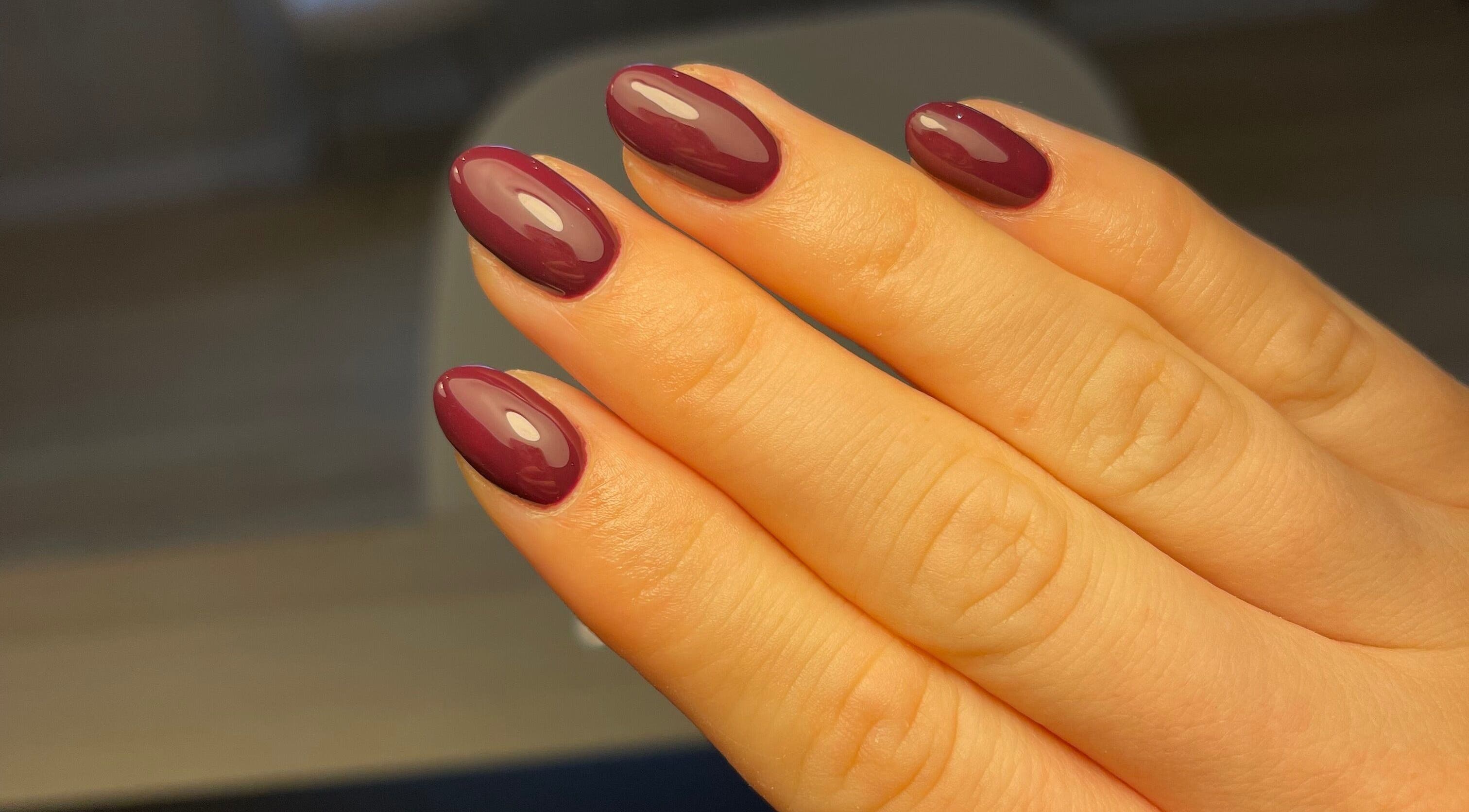 Elegant plum manicure at Ella Elyse Beauty - Wilmslow, enhancing hands in Wilmslow, England, GB.