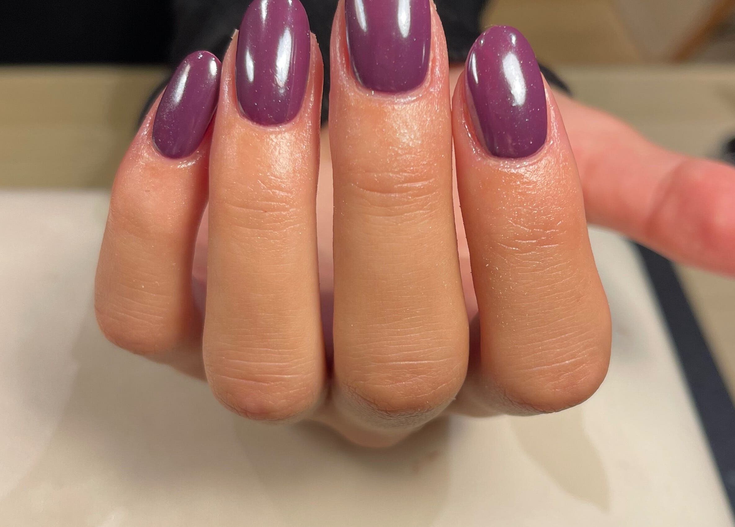 Violet polished nails at Ella Elyse Beauty - Wilmslow, Wilmslow, England, GB, showcasing elegant nail design.