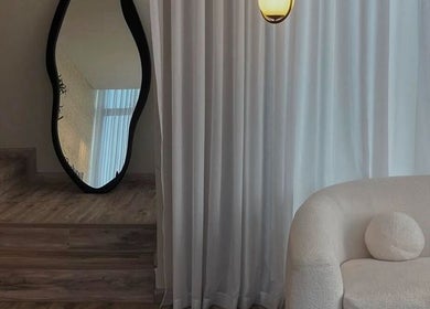 Elegant interior with unique mirror at Beauty in my hair, Riyadh, Riyadh Province, SA.